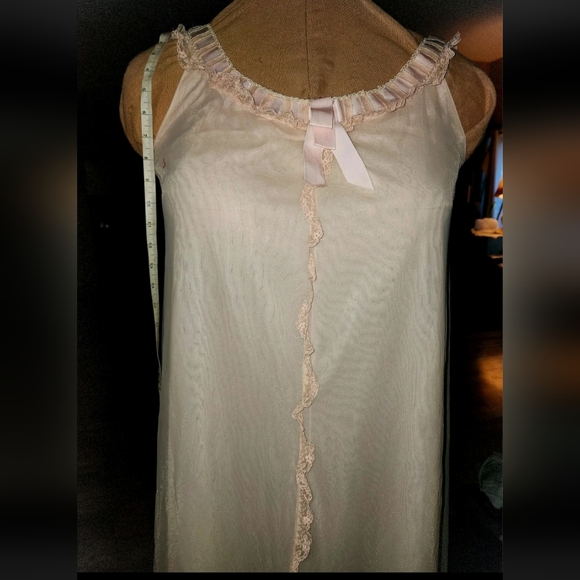 Vintage Pink Odette Barsa Sleeveless Nylon Gown Negligee - Picture 5 of 7
